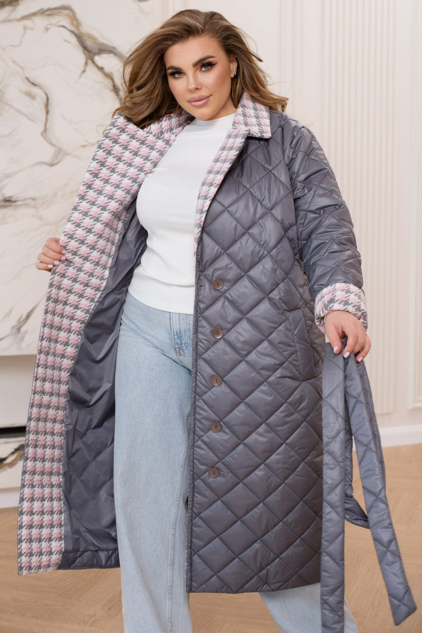 Дълго шушляково палто с яка - Twiggy Shop