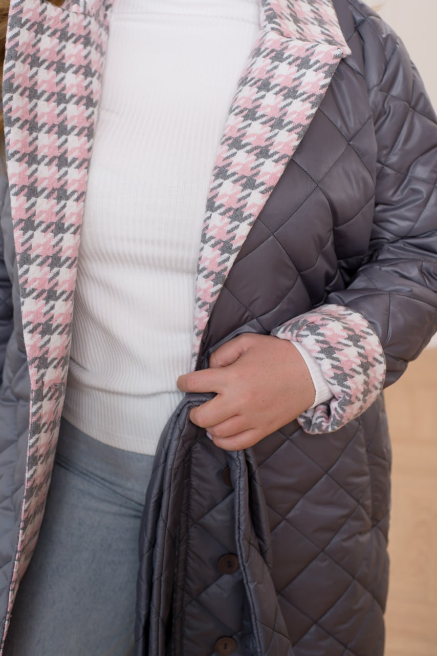 Дълго шушляково палто с яка - Twiggy Shop