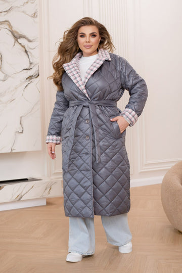 Дълго шушляково палто с яка - Twiggy Shop