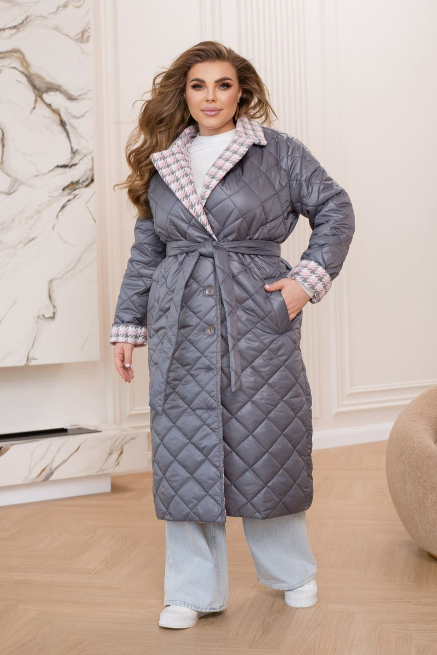 Дълго шушляково палто с яка - Twiggy Shop