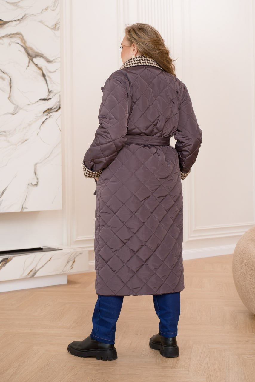 Дълго шушляково палто с яка - Twiggy Shop