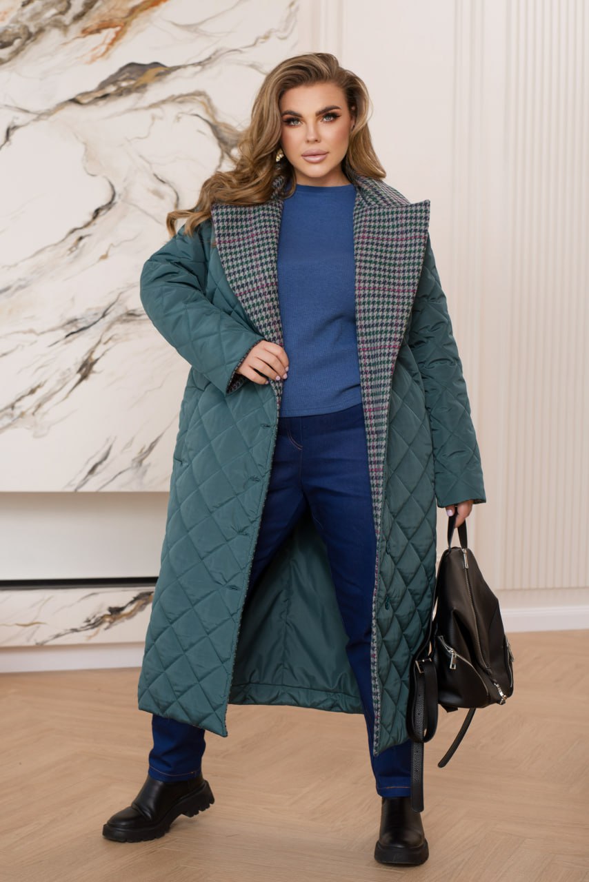 Дълго шушляково палто с яка - Twiggy Shop