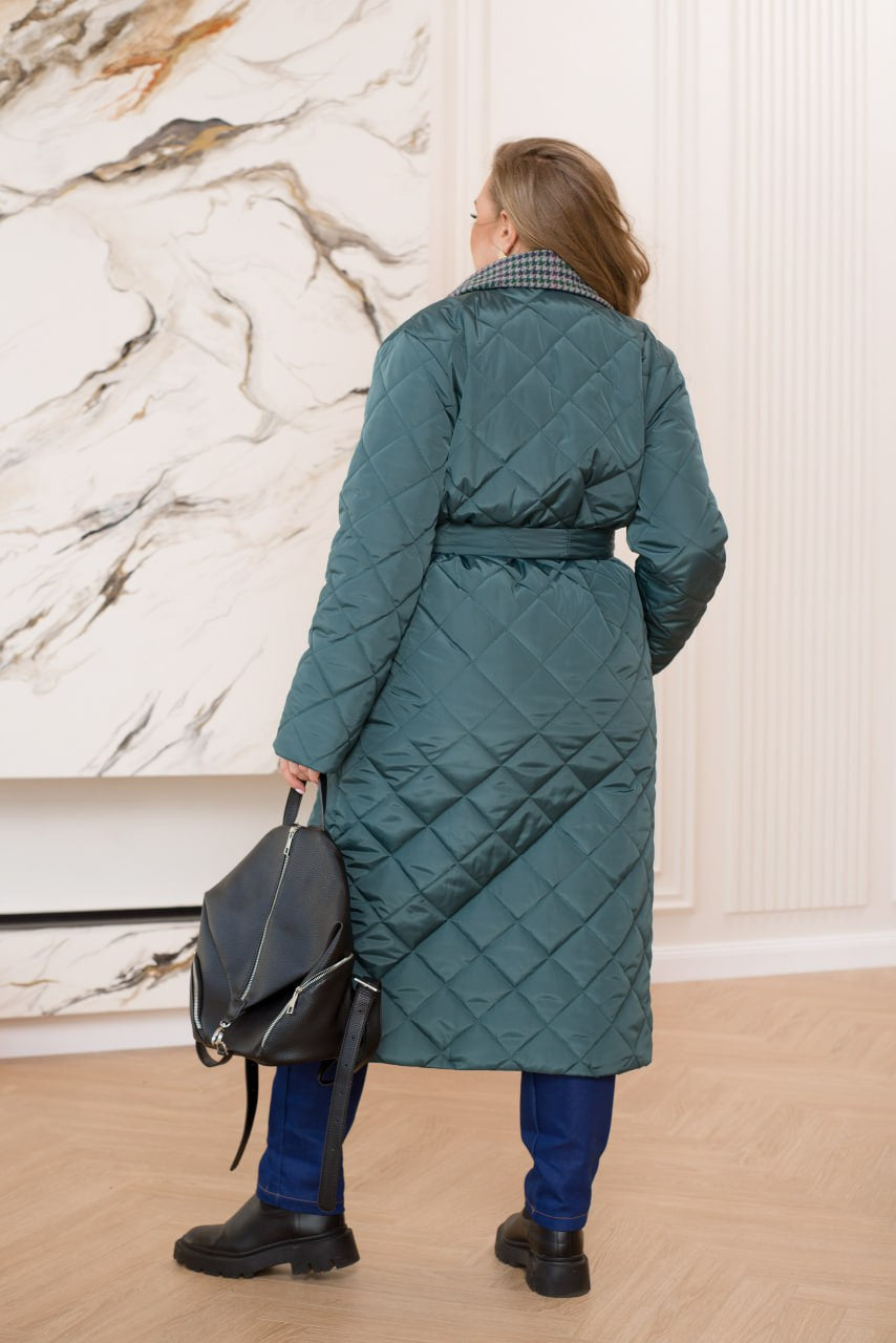 Дълго шушляково палто с яка - Twiggy Shop