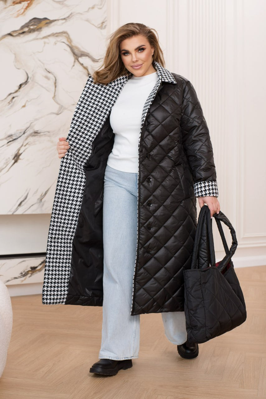 Дълго шушляково палто с яка - Twiggy Shop