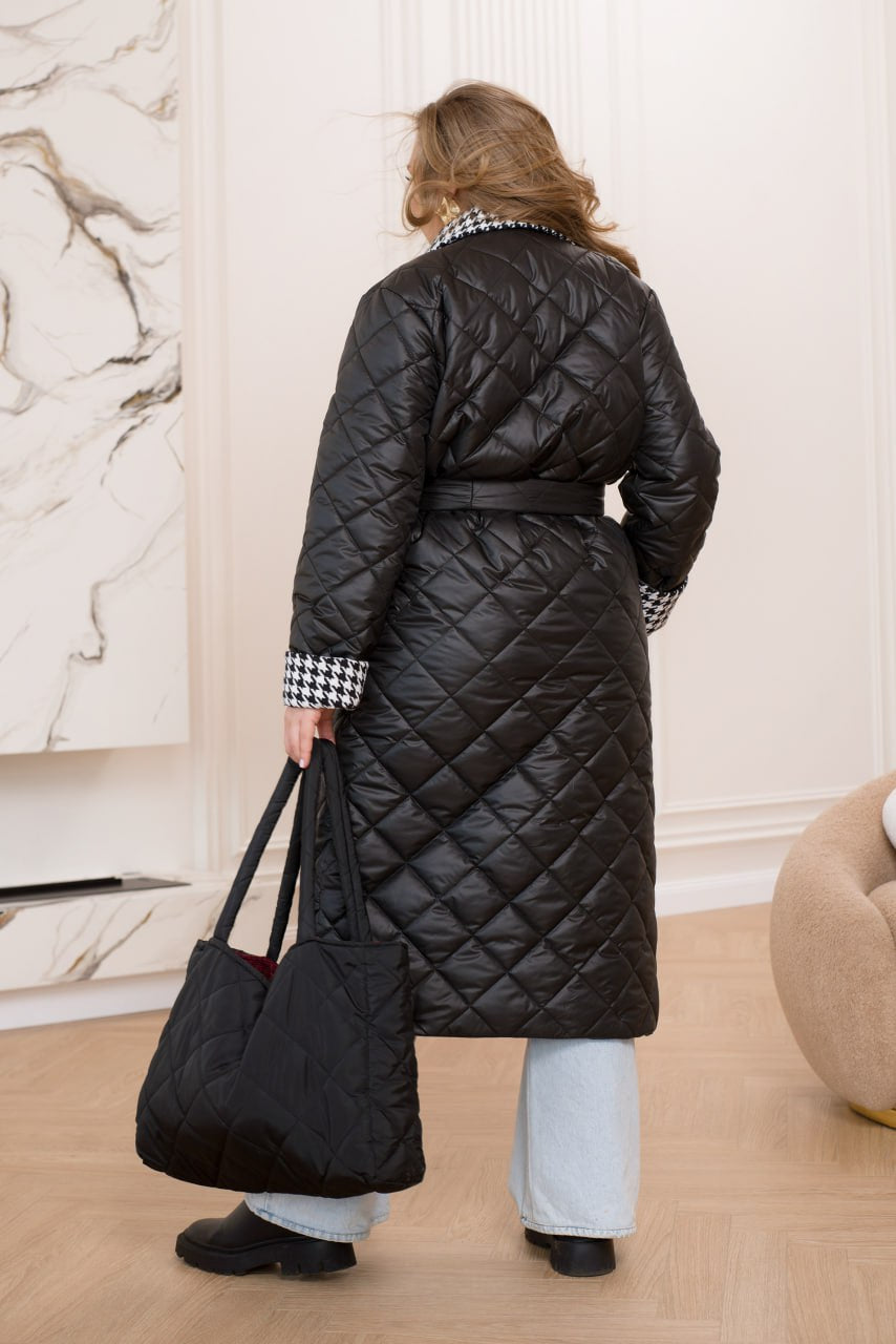 Дълго шушляково палто с яка - Twiggy Shop