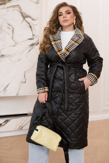 Дълго шушляково палто с яка - Twiggy Shop