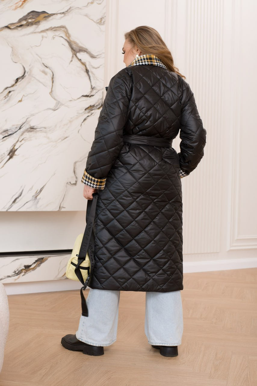 Дълго шушляково палто с яка - Twiggy Shop