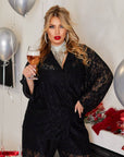Вечерен комплект от дантела NewYear25 със полиестер, изящен дизайн и деликатна дантелена текстура.
