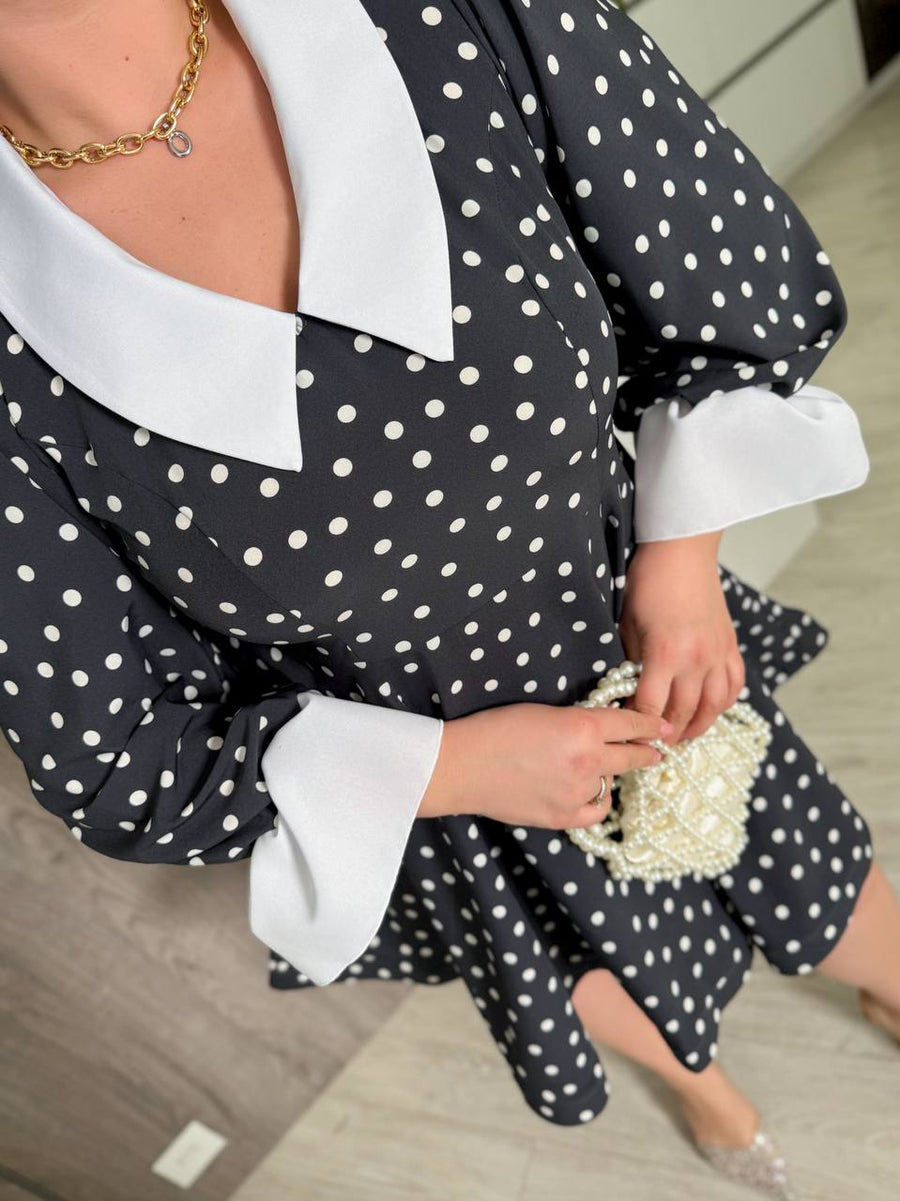 Къса рокля от софт с яка - Twiggy Shop