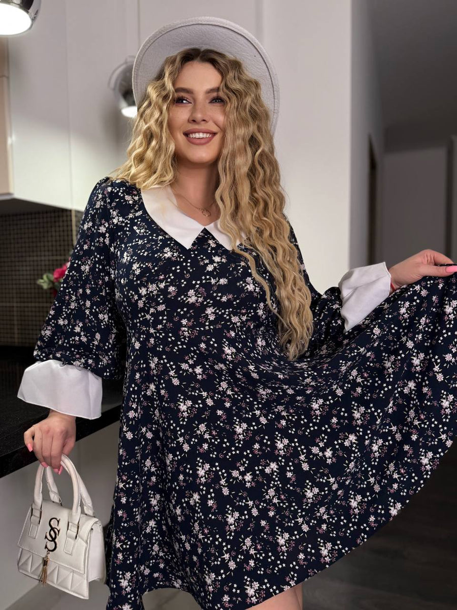 Къса рокля от щапел с яка - Twiggy Shop