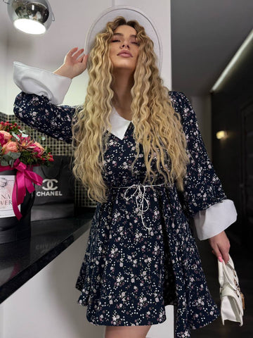 Къса рокля от щапел с яка - Twiggy Shop