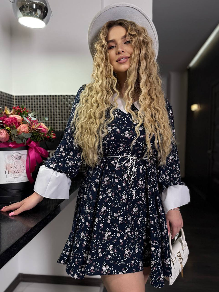 Къса рокля от щапел с яка - Twiggy Shop