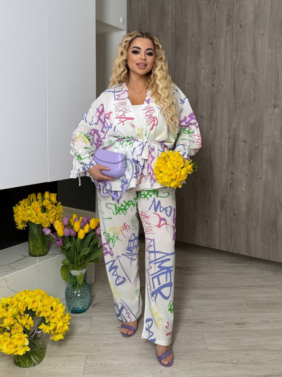 Комплект от риза и панталон от софт - Twiggy Shop