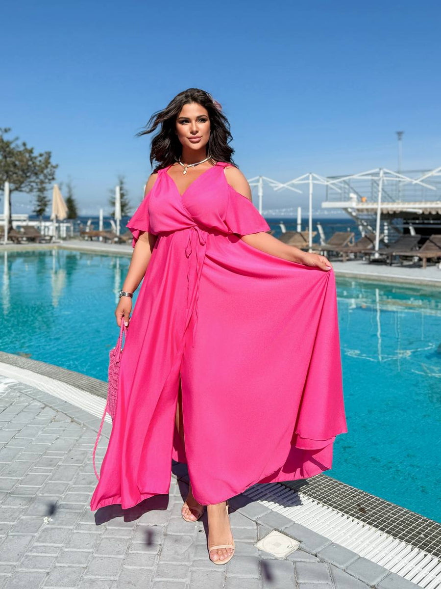 Дълга рокля с прехвърляне - Twiggy Shop