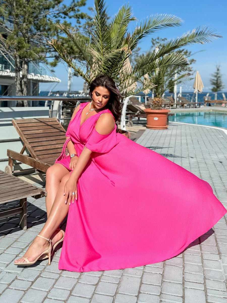 Дълга рокля с прехвърляне - Twiggy Shop