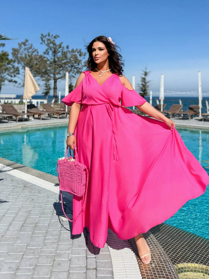 Дълга рокля с прехвърляне - Twiggy Shop