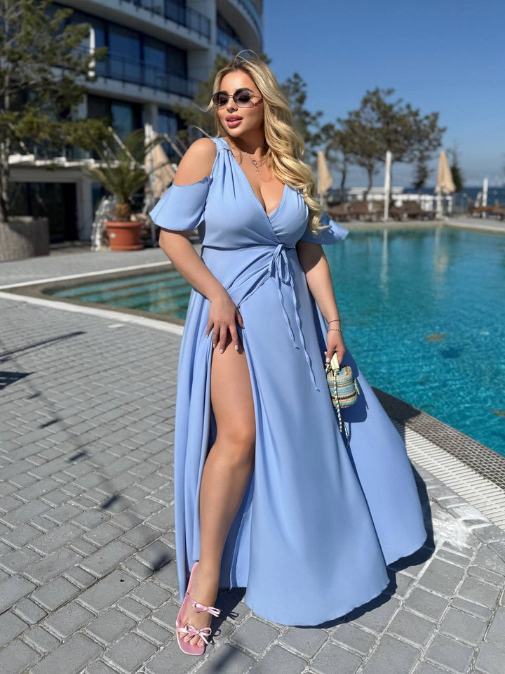 Дълга рокля с прехвърляне - Twiggy Shop