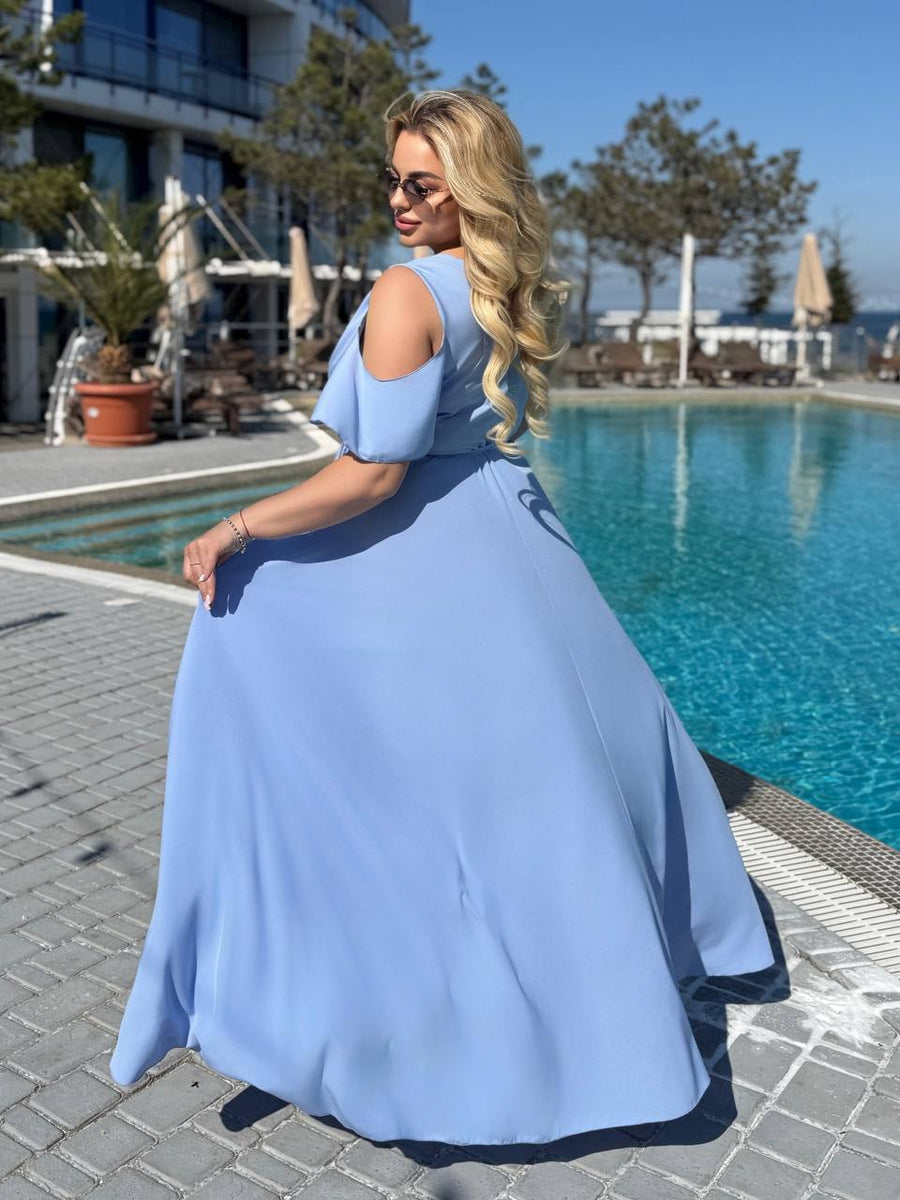 Дълга рокля с прехвърляне - Twiggy Shop