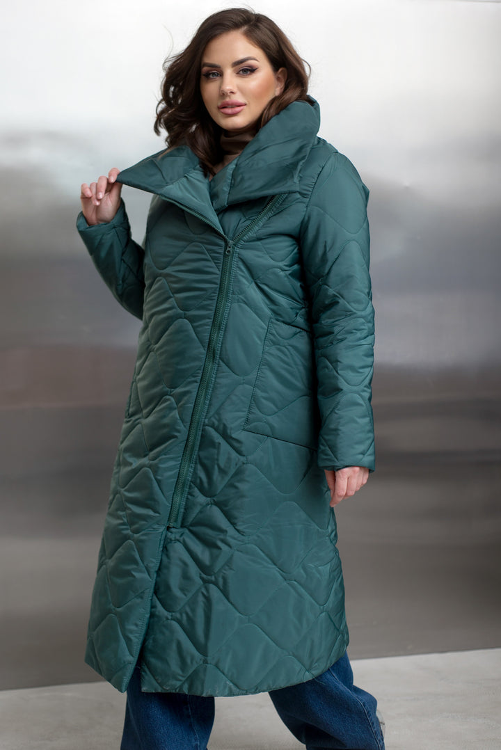 Дълго шушляково палто с цип - Twiggy Shop