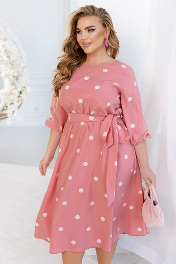 Рокля в миди дължина на точки - Twiggy Shop