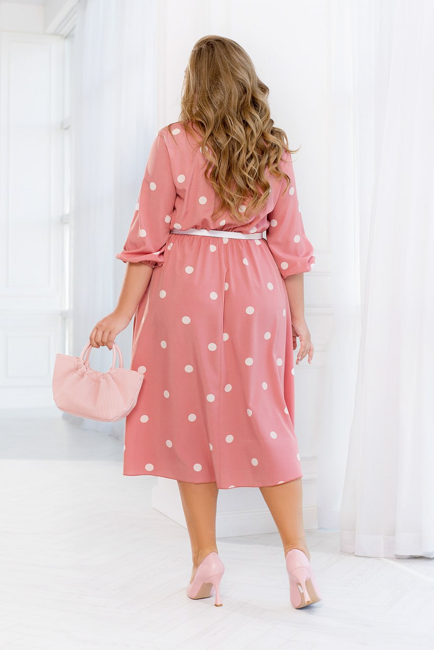 Рокля в миди дължина на точки - Twiggy Shop