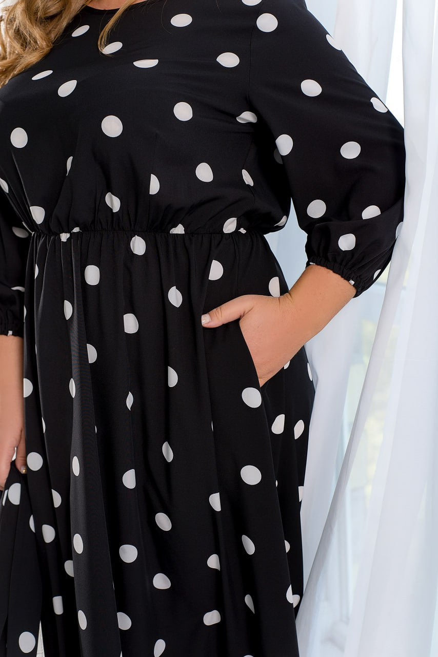 Рокля в миди дължина на точки - Twiggy Shop