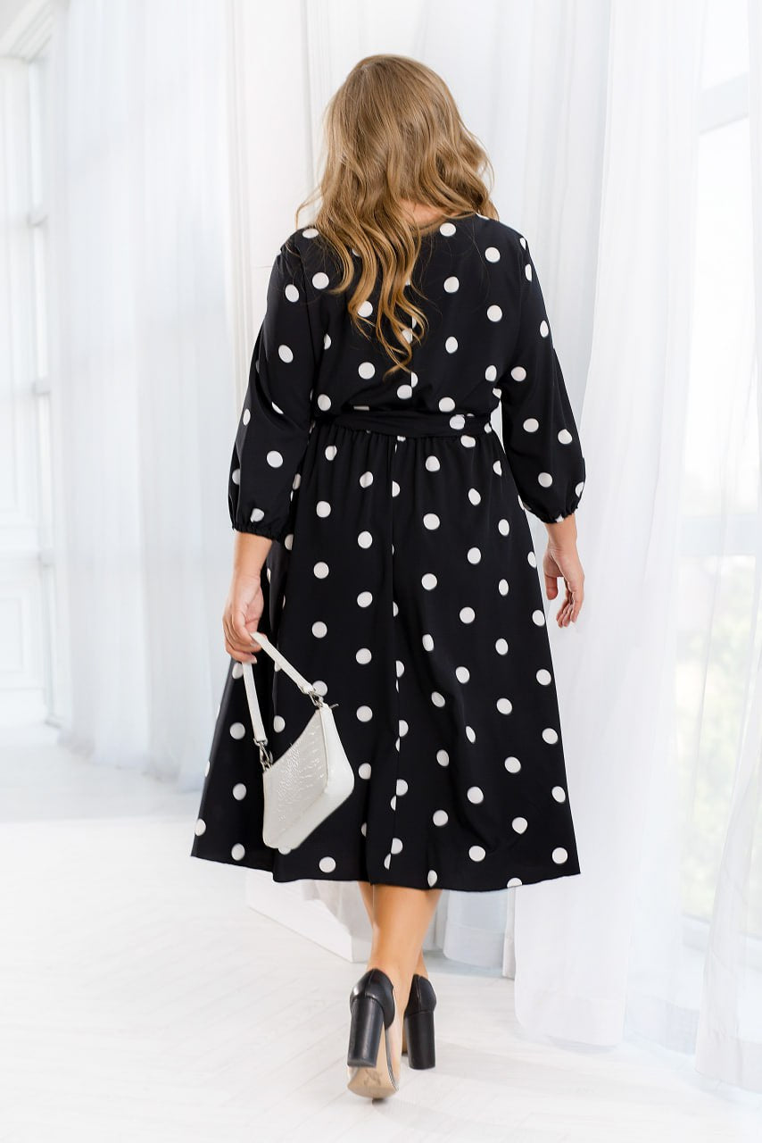 Рокля в миди дължина на точки - Twiggy Shop