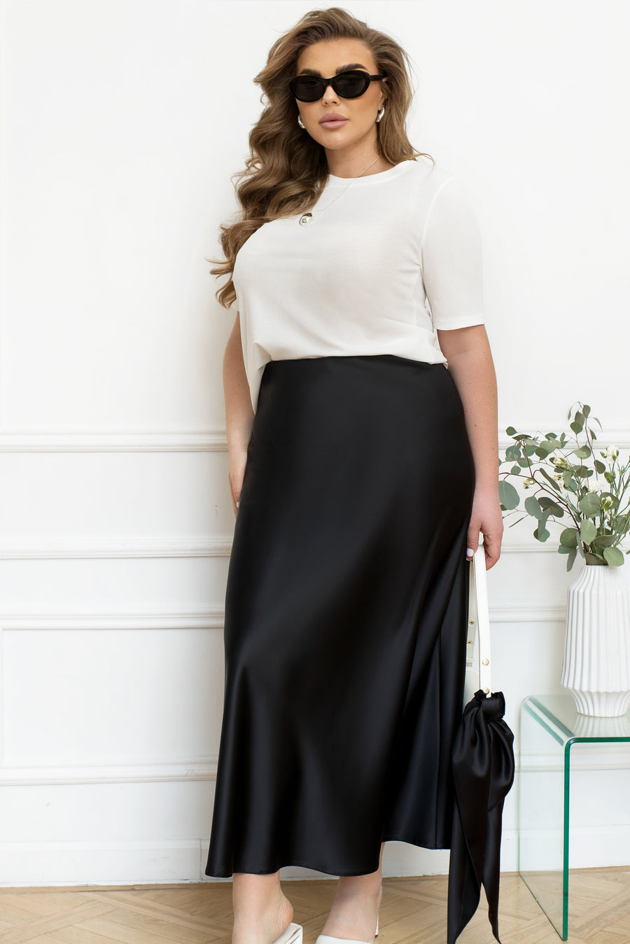 Сатенирана миди пола - Twiggy Shop