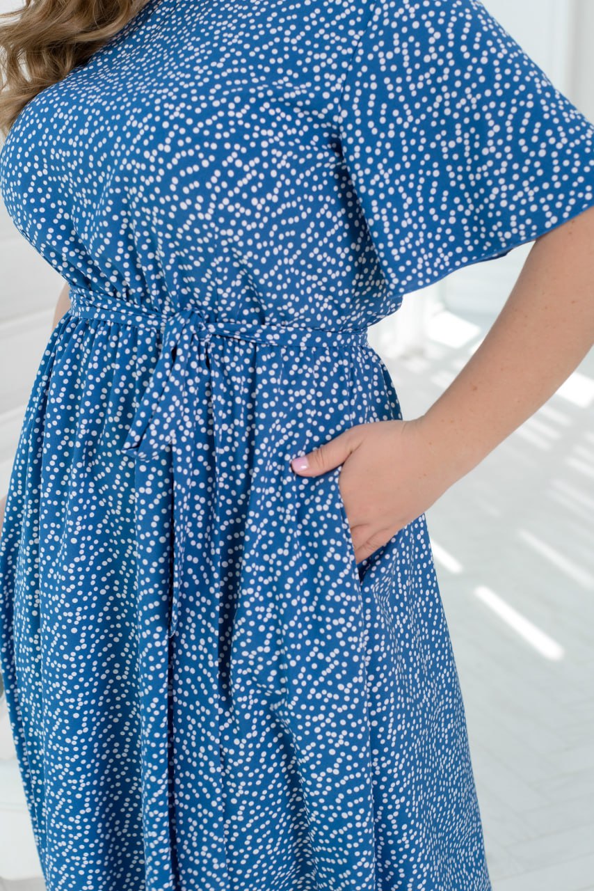 Рокля на точки с колан - Twiggy Shop