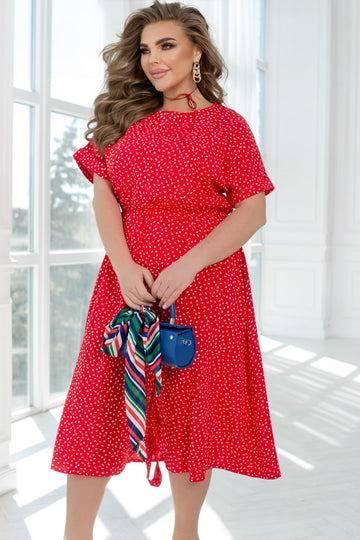 Рокля на точки с колан - Twiggy Shop