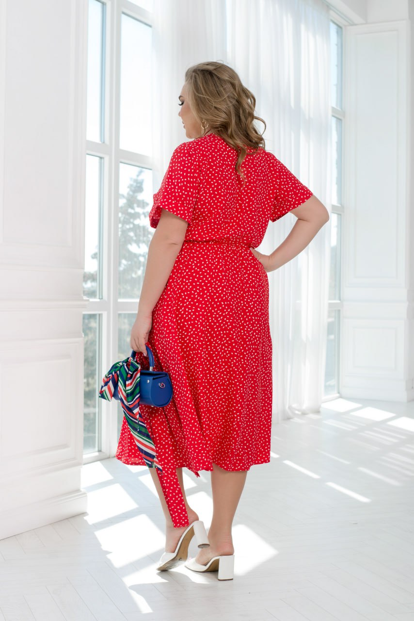Рокля на точки с колан - Twiggy Shop