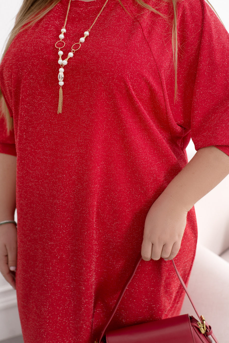 Рокля от лурекс със свободни ръкави - Twiggy Shop