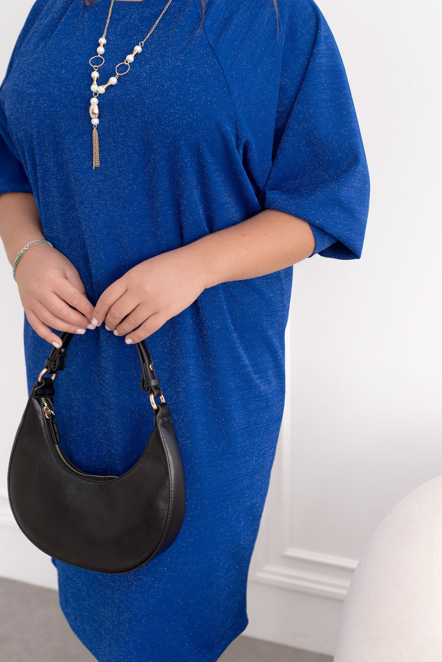 Рокля от лурекс със свободни ръкави - Twiggy Shop