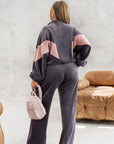 Комплект от кадифе с широк панталон - Twiggy Shop