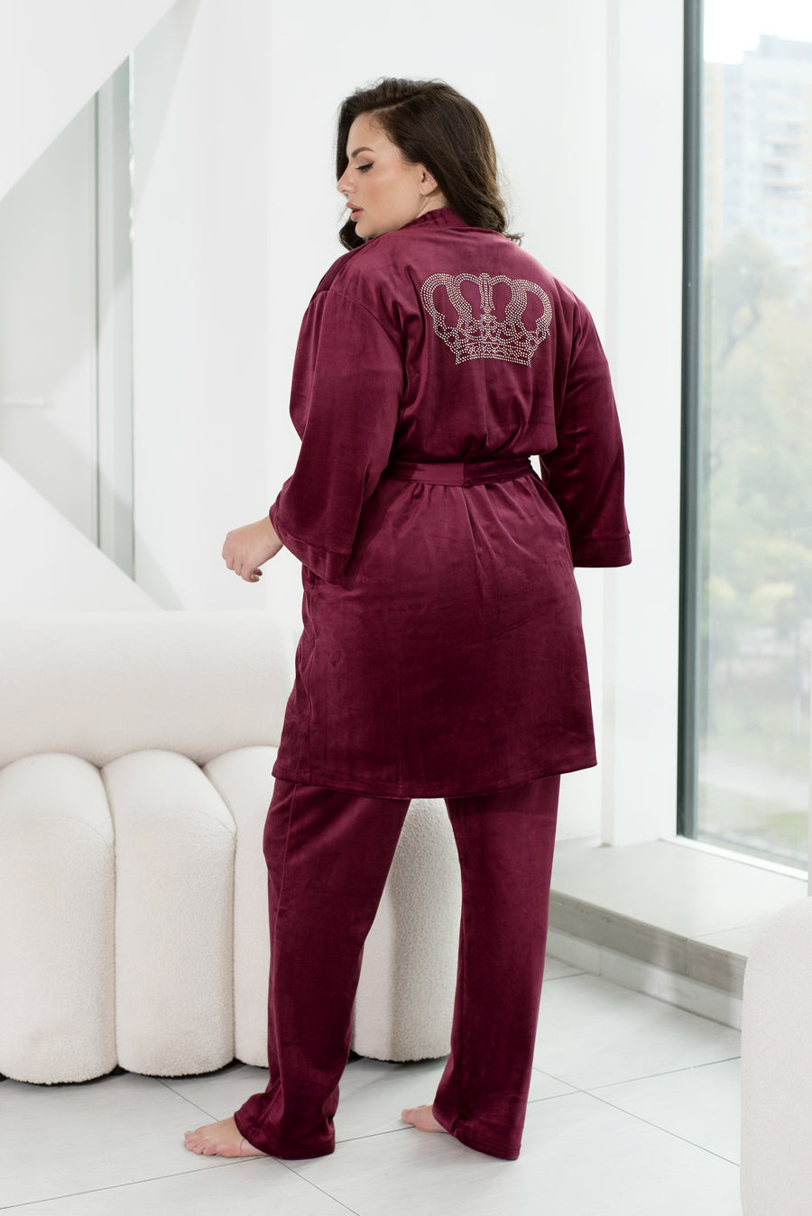 Домашен кадифен комплект в три части