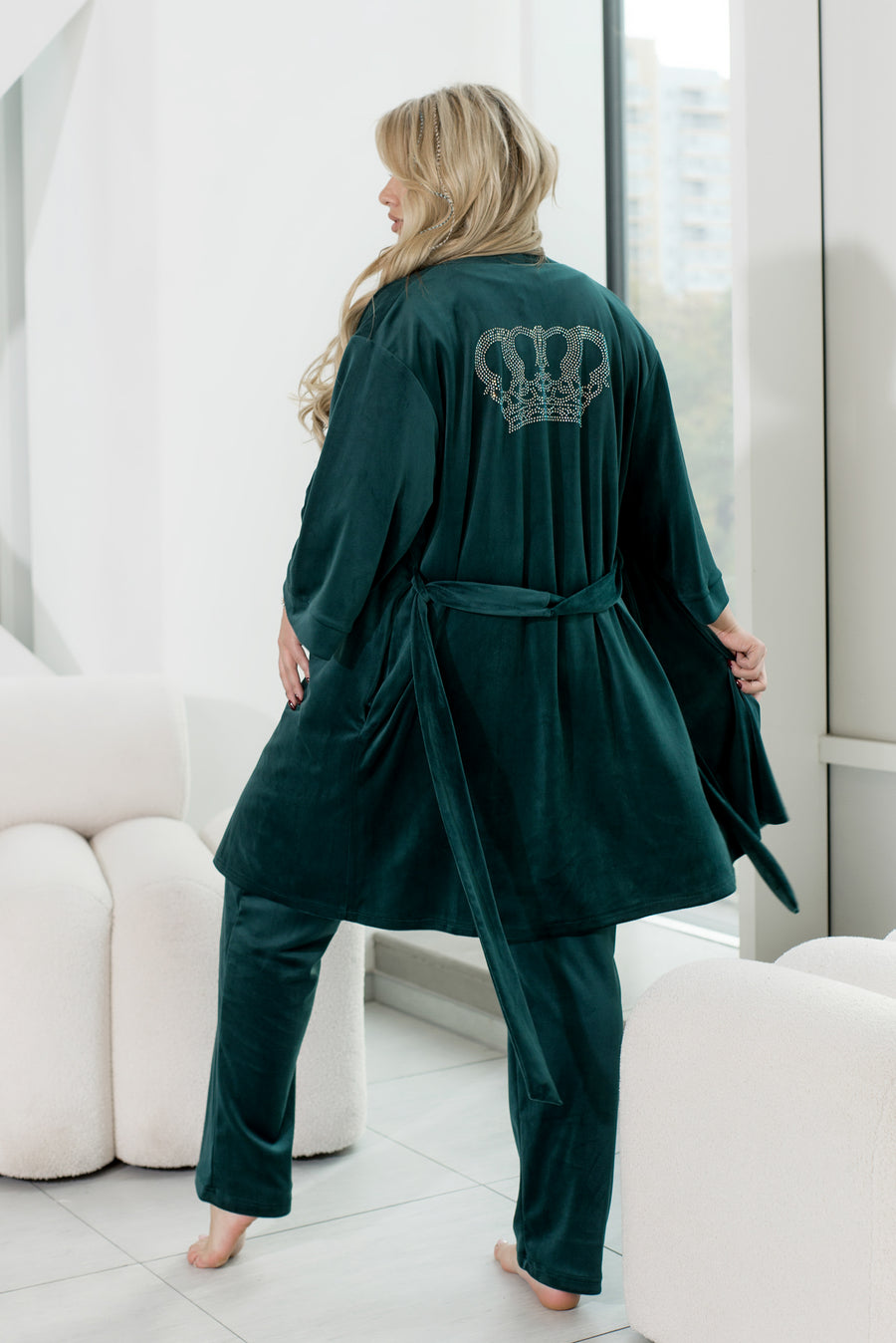 Домашен кадифен комплект в три части - Twiggy Shop