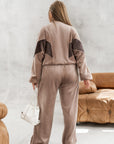 Комплект от кадифе с широк панталон - Twiggy Shop