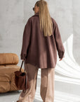 Рипсена връхна риза с топла подплата - Twiggy Shop