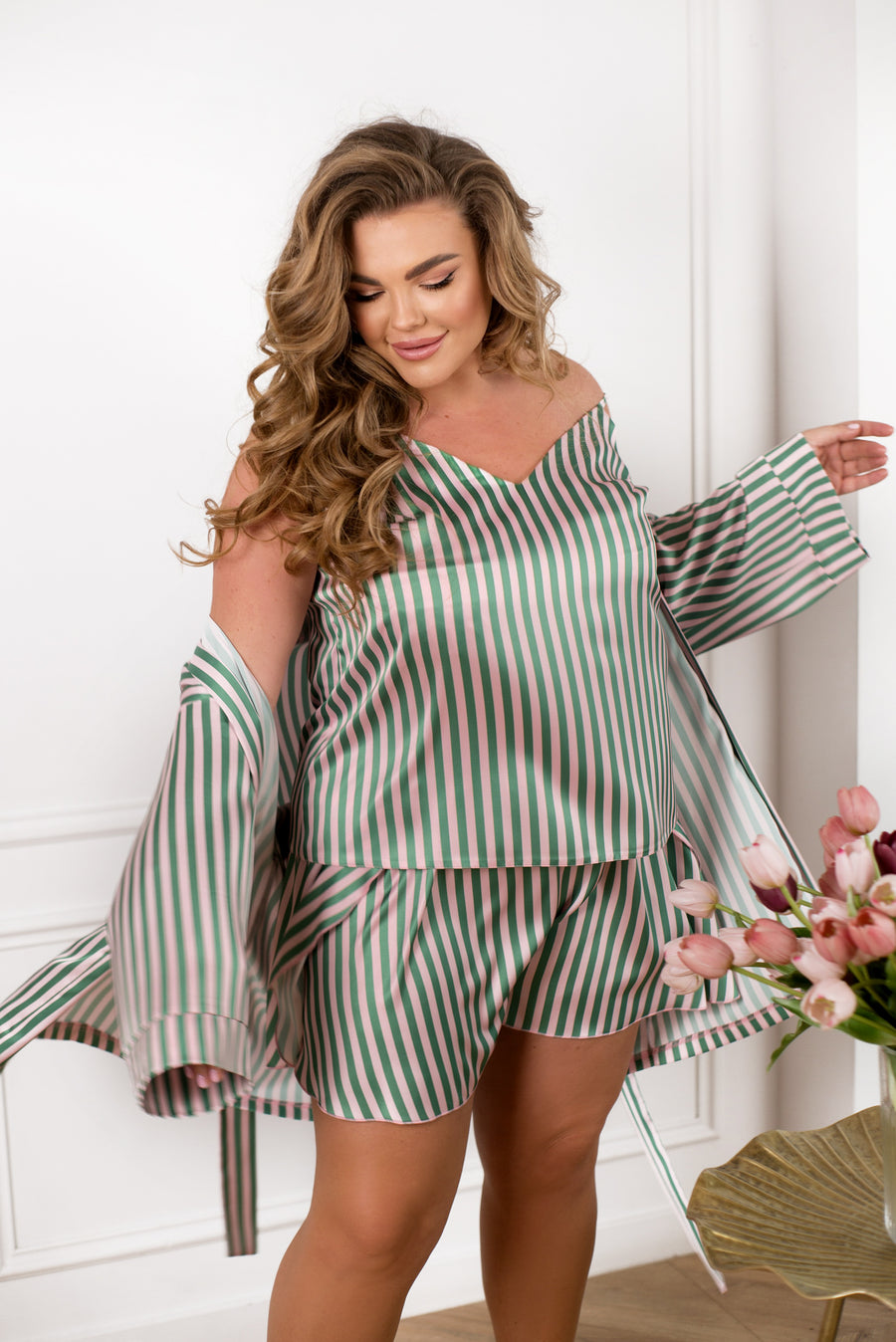 Копринена пижама в три части - Twiggy Shop