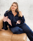 Комплект от кадифе с широк панталон - Twiggy Shop