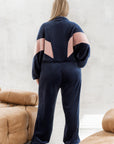 Комплект от кадифе с широк панталон - Twiggy Shop