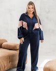 Комплект от кадифе с широк панталон - Twiggy Shop