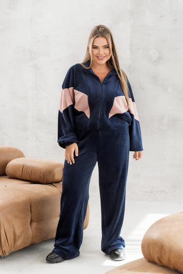 Комплект от кадифе с широк панталон - Twiggy Shop
