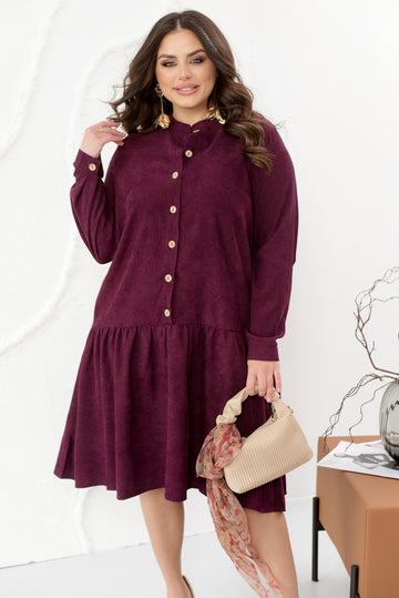 Рокля от рипсено кадифе с копчета