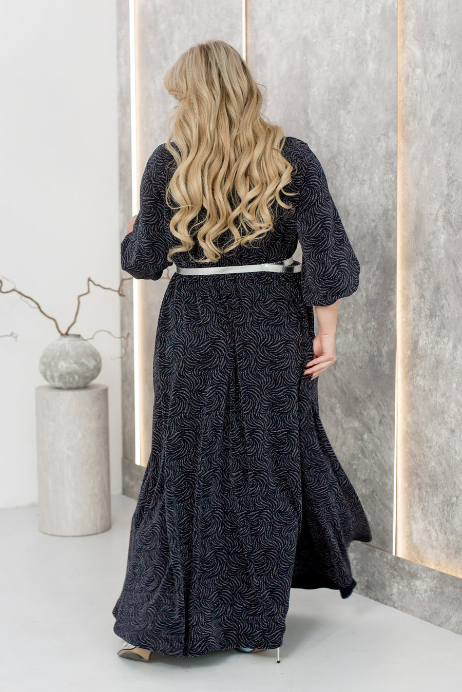 Дълга рокля с лурекс