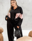 Комплект от кадифе с широк панталон - Twiggy Shop