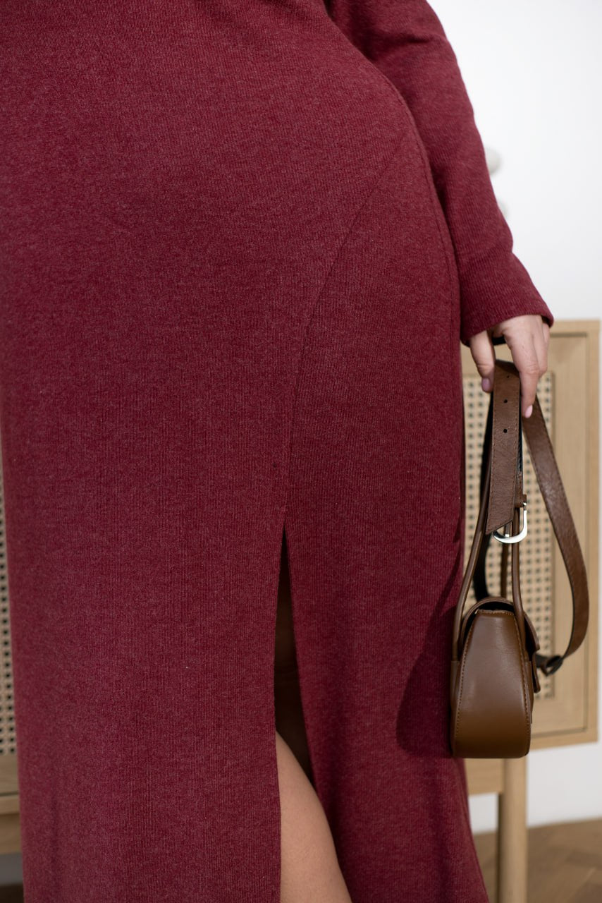 Миди рокля от структуриран трикотаж - Twiggy Shop