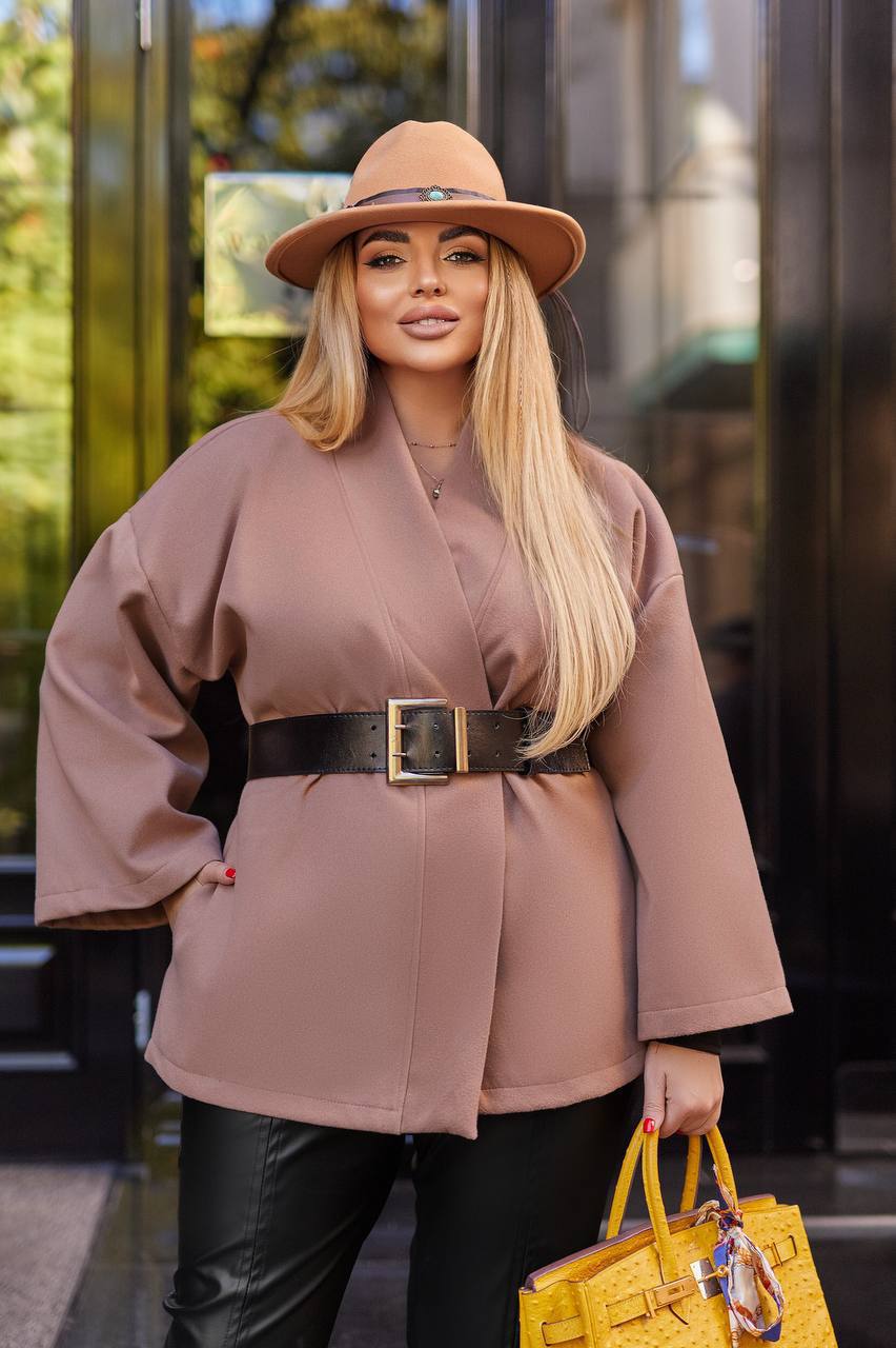 Късо палто с колан - Twiggy Shop