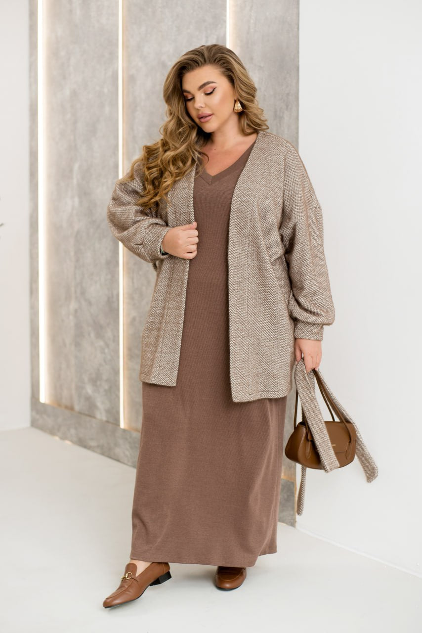 Къса мъхеста жилетка с колан - Twiggy Shop