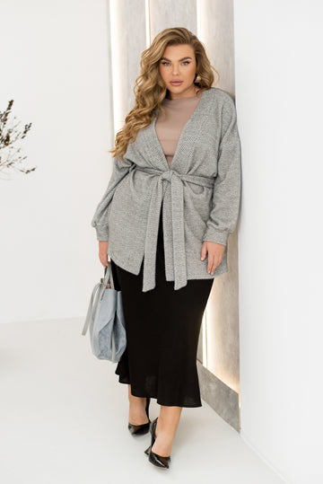 Къса мъхеста жилетка с колан - Twiggy Shop